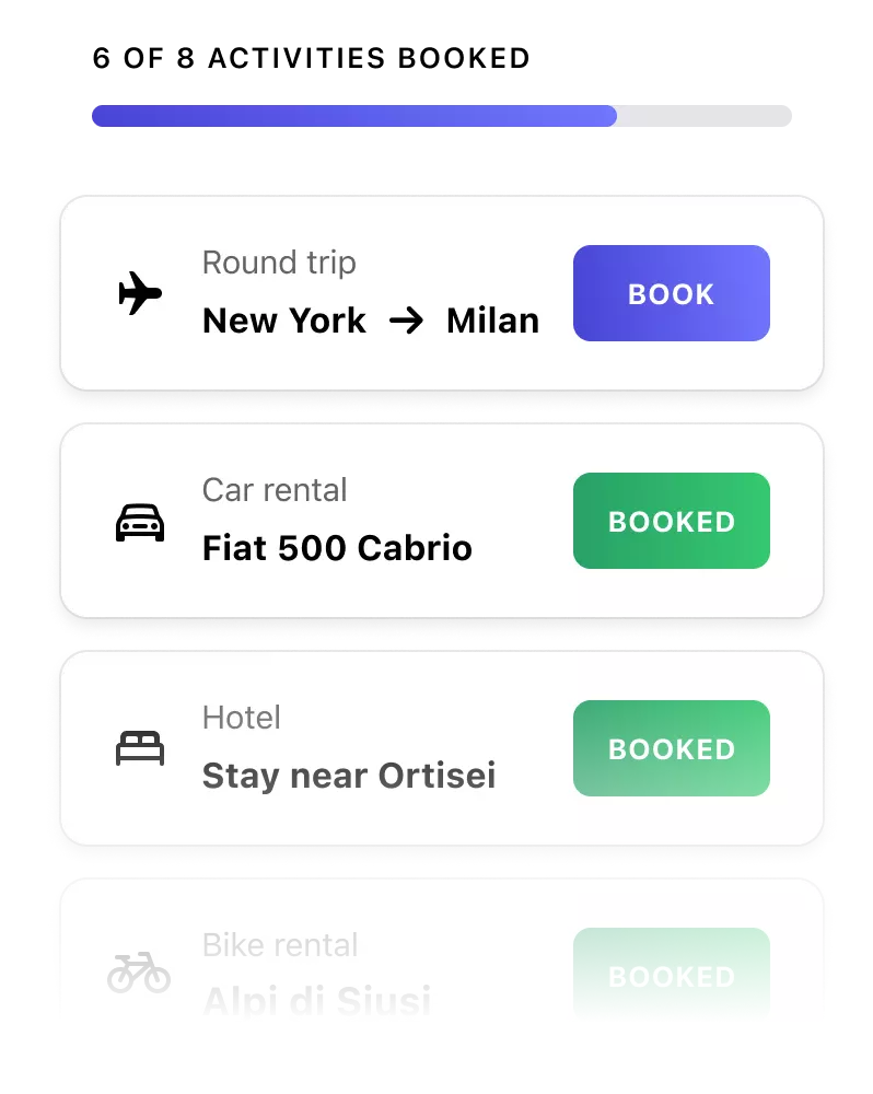 Demo of the booking process